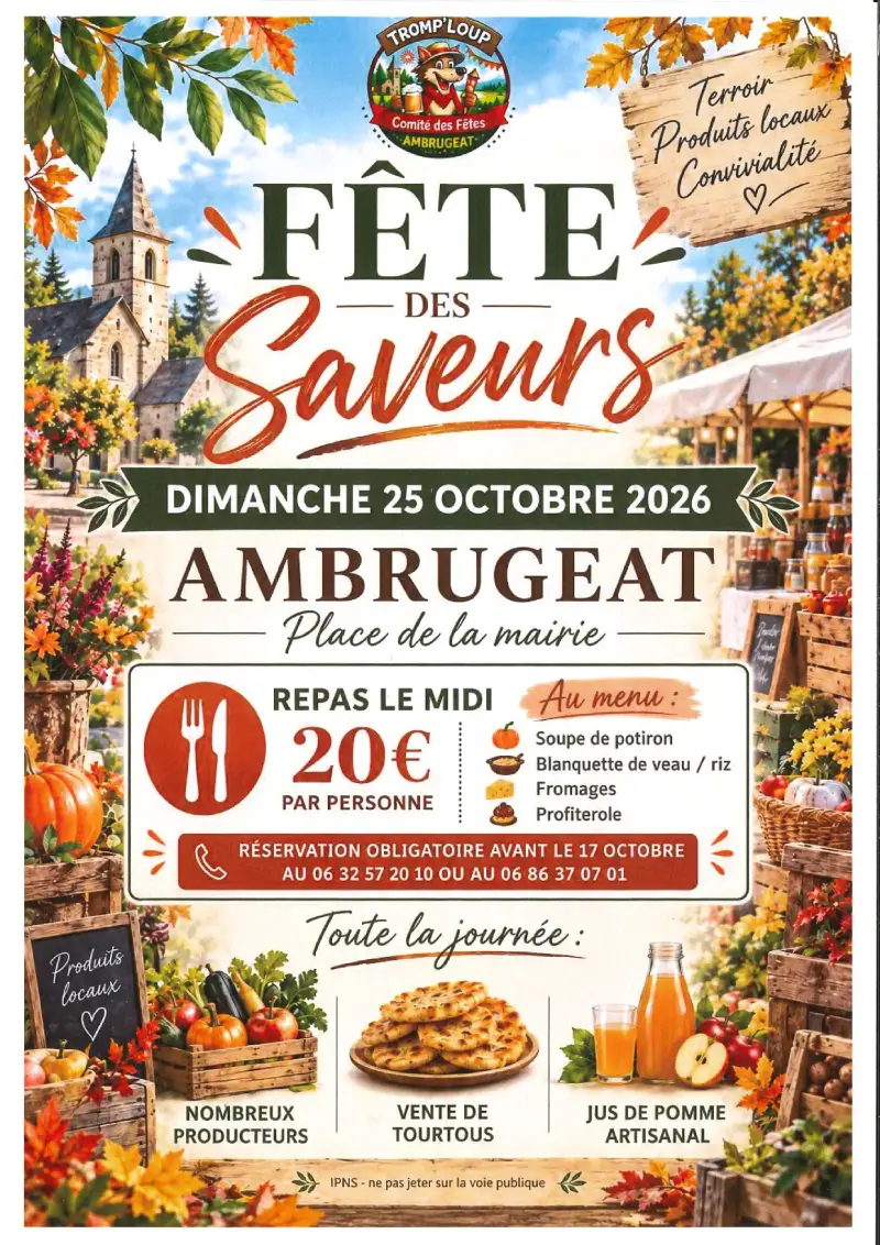 Affiche fête des saveurs 2026 - Ambrugeat
